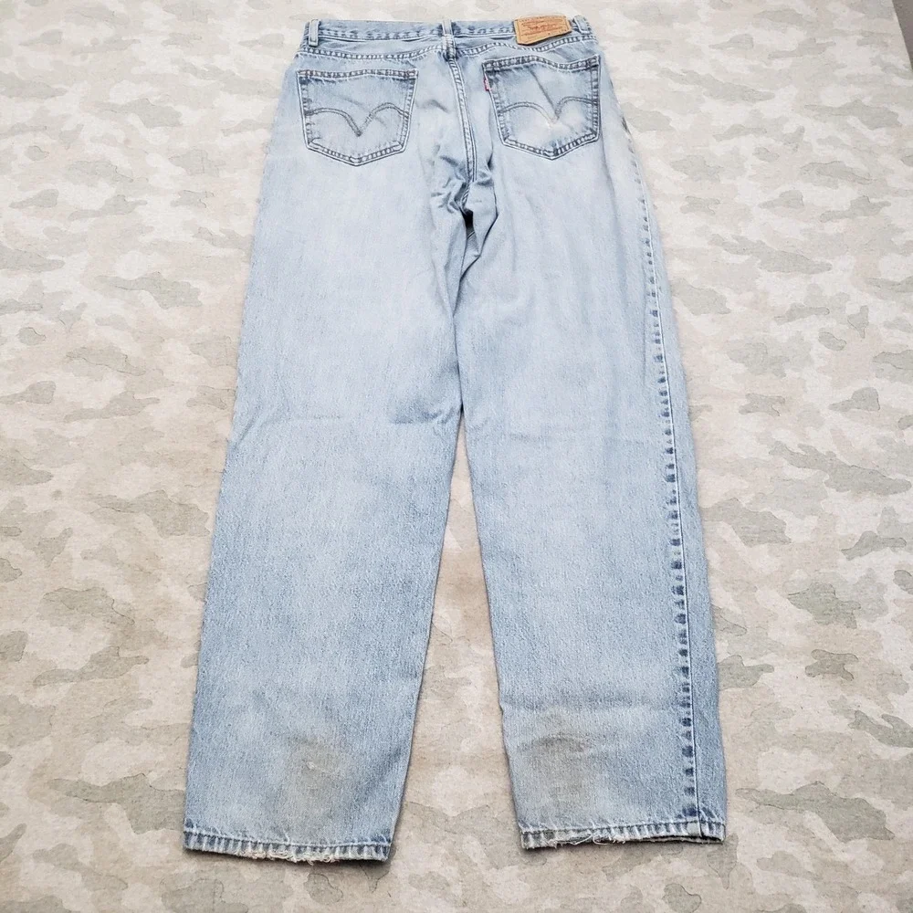 VTG Levi's 560 Jeans Mens 34x34 Blue Y2K Comfort Fit Denim Light Wash Distressed